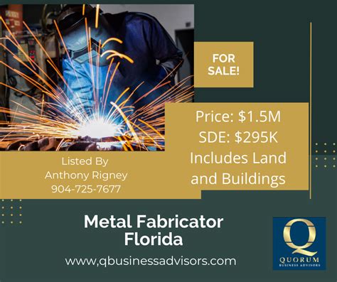 metal fabrication business for sale florida|metal design near me.